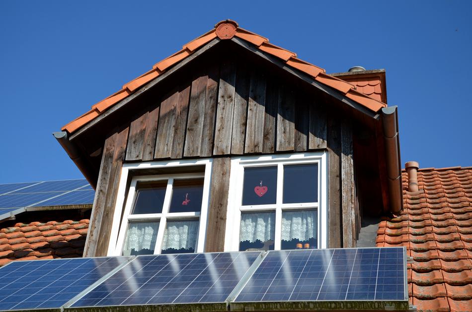 Photovoltaic House and red Roof