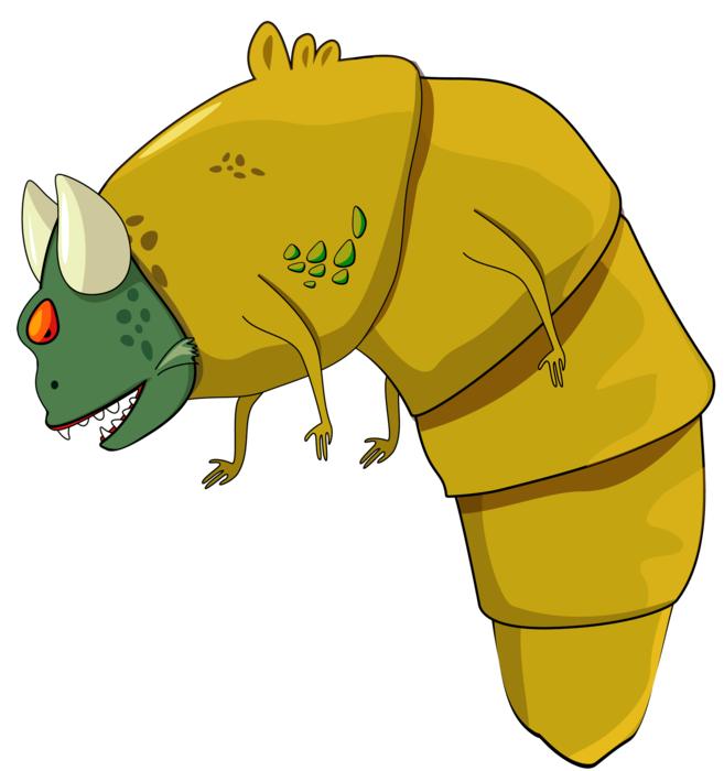 larva monster drawing