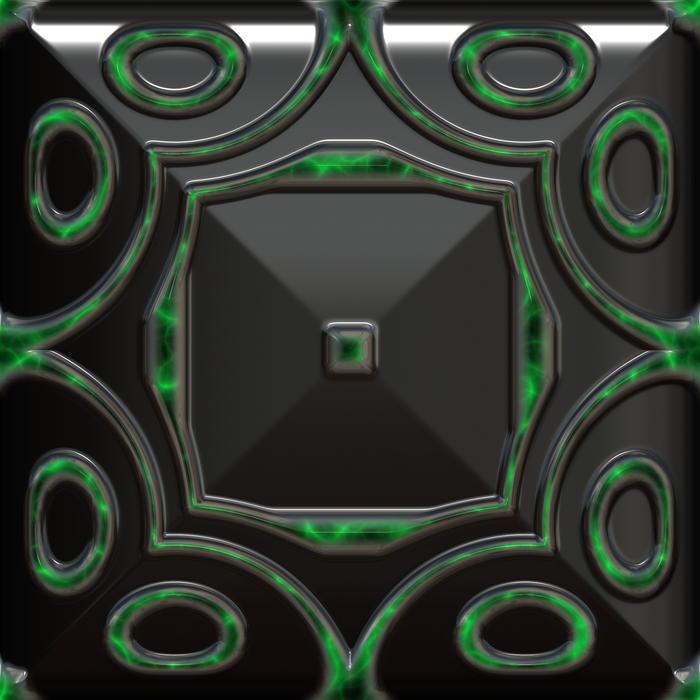 techno tile metal design green