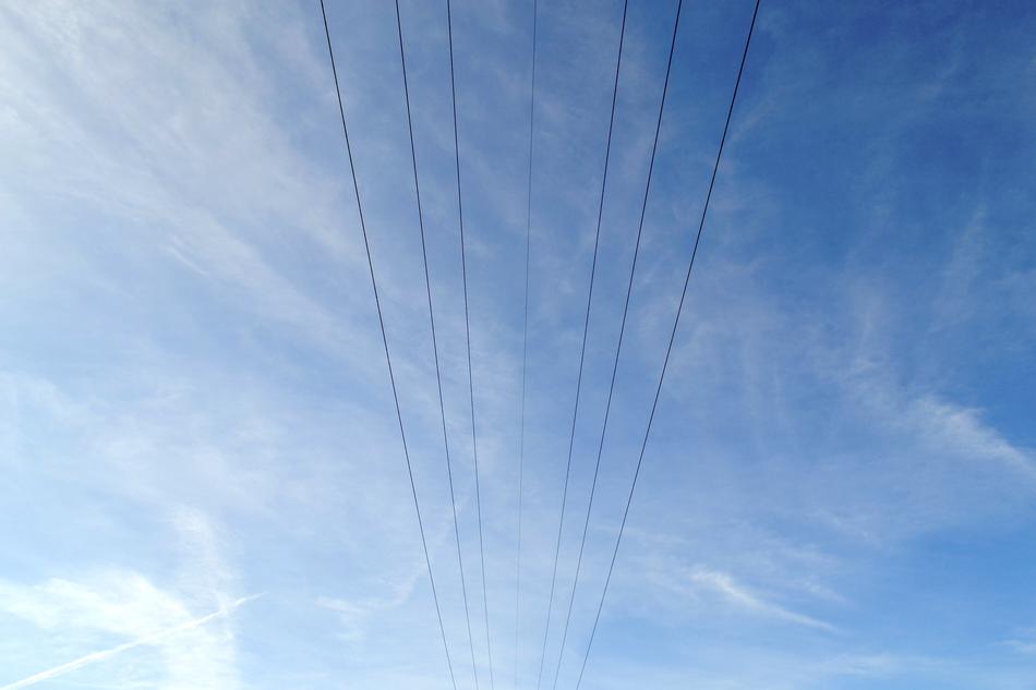 photo of blue sky and wires