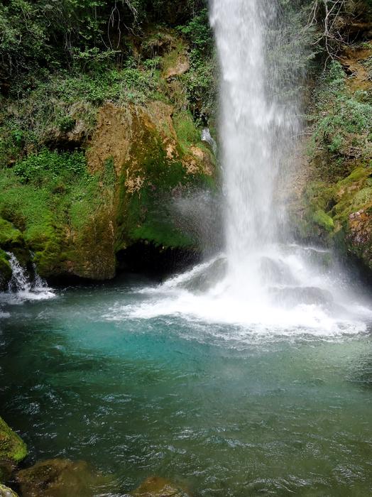 powerful waterfall in the forest