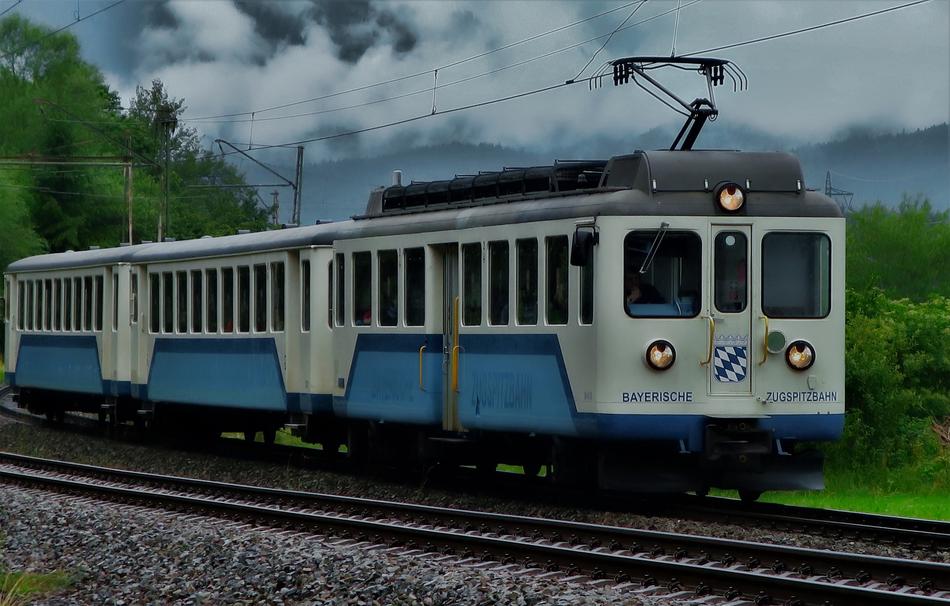 train on railroad in Zugspitze