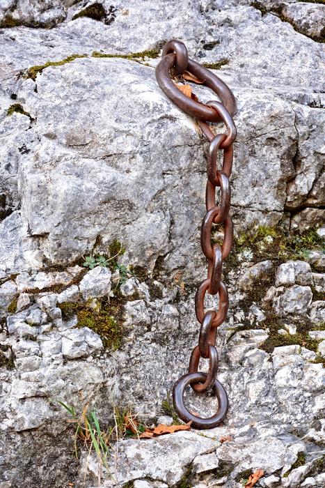 rusty Chain on grey stone