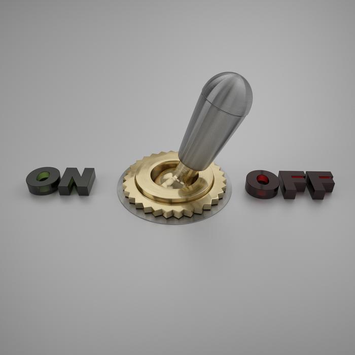 Lever with the 'ON' and 'OFF' signs on the surface, clipart