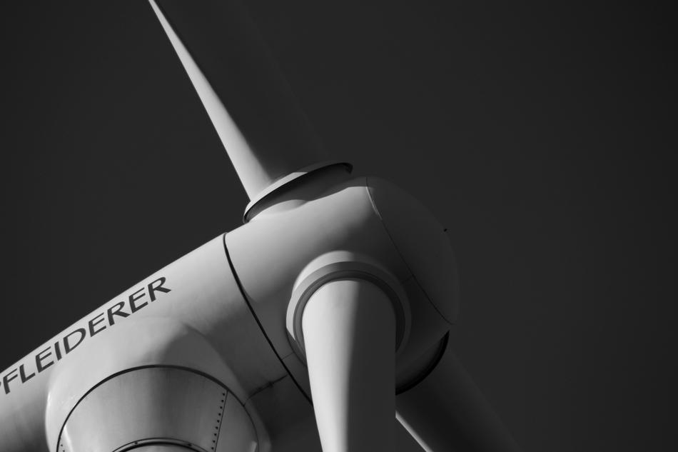 Wind Power Energy close-up in black and white background