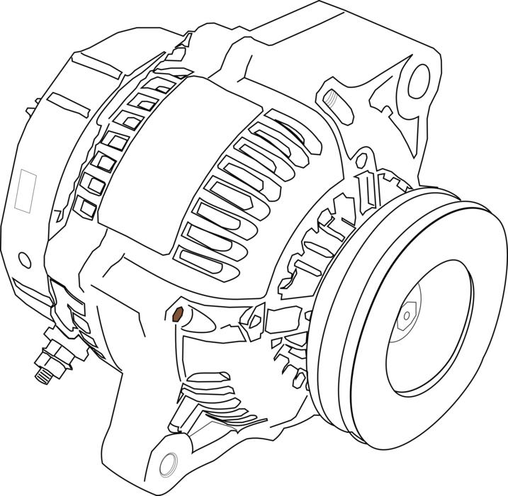 electric motor drive as a sketch on white