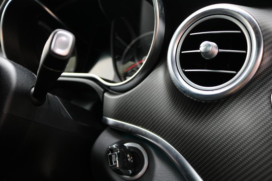 dashboard of luxury auto close up