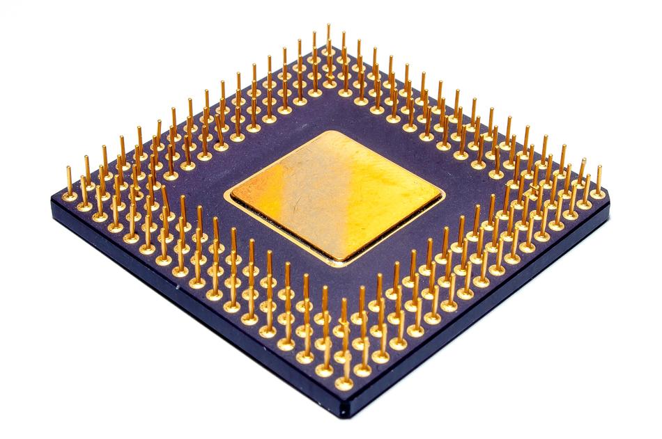 central processing unit on white background