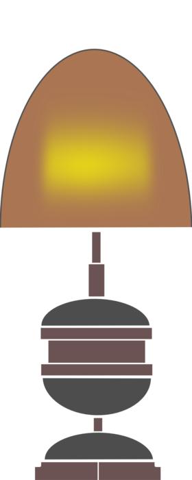 vintage table lamp on illustration