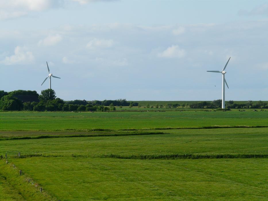 Wind Turbine Energy on meadow