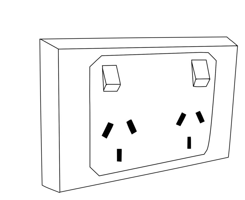 outlet socket double electric as sketch