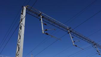 High-Voltage Overhead line at sky