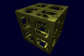 metal 3d technical cube design