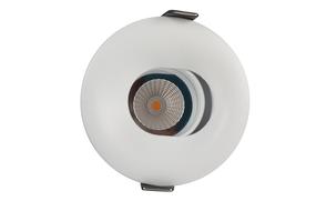 Close-up of the white light bulb with red point, at white background