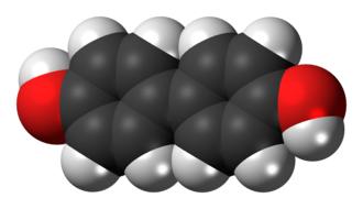 Colorful, shiny model of Biphenol, at white background, clipart