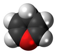 Colorful, shiny model of Pyran, at white background, clipart