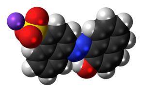 acid red sodium dye molecule as a 3d model