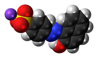 naphthol azo molecule structure as a 3d model