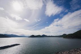 panoramic view of the dam on the river