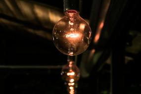 Close-up of the beautiful light bulb at night