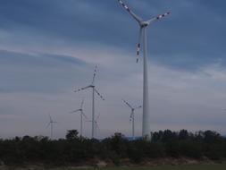 landscape of Pinwheel Wind Power and dark sky