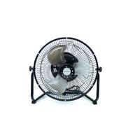 Electronic fan with black stand, in Indonesia, at white background