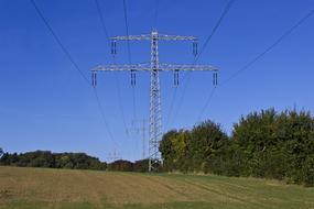 landscape of High Power Poles Line