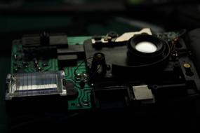Camera Circuit Board Electronics close-up in blurred background