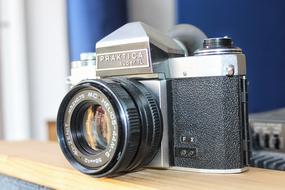 Vintage Photo Camera on table