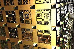 cube technical metal as background