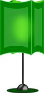 Green lamp with light, at white background, on clipart