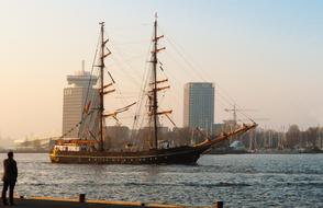 touristic boat in Amsterdam