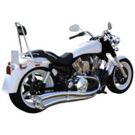 Beautiful, white and black motorcycle, at white background