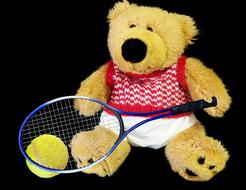 Teddy Bear Toy with tennis racket