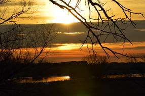 Landscape of Sunrise over River