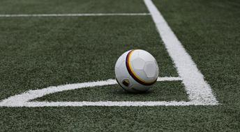 Football in Corner of field, Soccer
