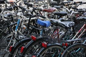 messy bicycle parking