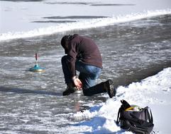 curling on ice in winter