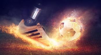 Football Shoe fire banner drawing
