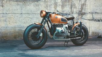 orange BMW motorcycle