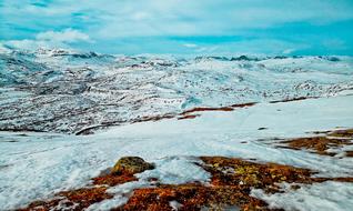 picturesque peak of a snowy mountain
