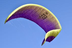 yellow wing of a paraglider