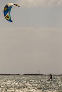 kite surfing on the ocean