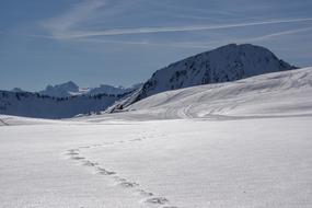 hiking in the snowy alpine mountains in Austria