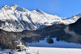 panorama of ski resort St. Moritz in Switzerland