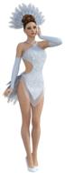 young sexy woman in white dress, 3d render