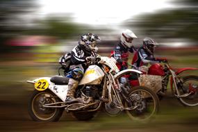 motocross on blurred background