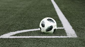 football ball on the corner