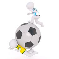 one white man crushed the second man with a ball