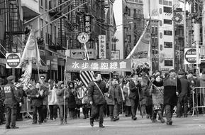 monochrome photo of Chinese Chinatown Nyc New York